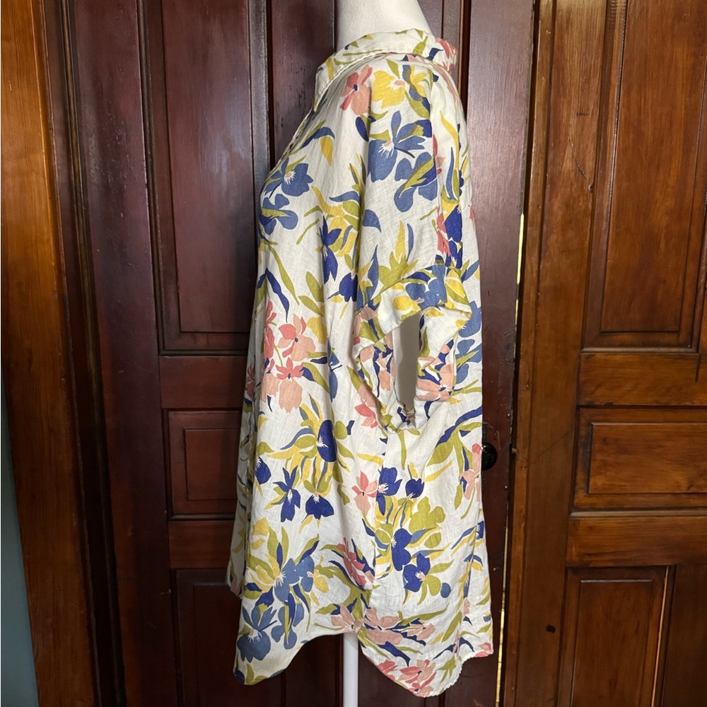 Lauren Ralph Lauren 100% Linen Relaxed Fit Floral Short Sleeve Shirt Size 3X - Picture 4 of 13